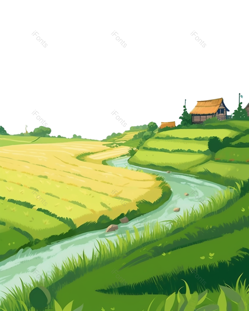 芒种图片,小满元素,插画PNG,花朵免抠素材